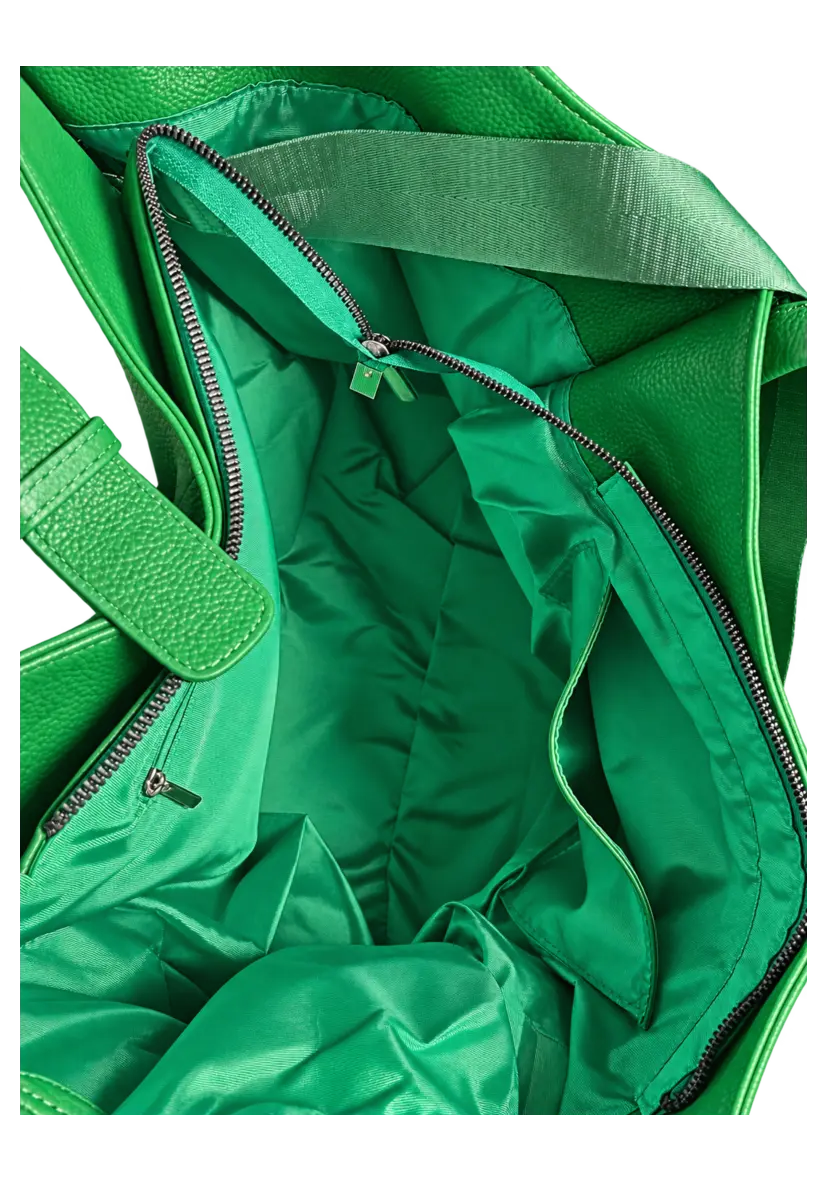 Leather Shopper Love - Green