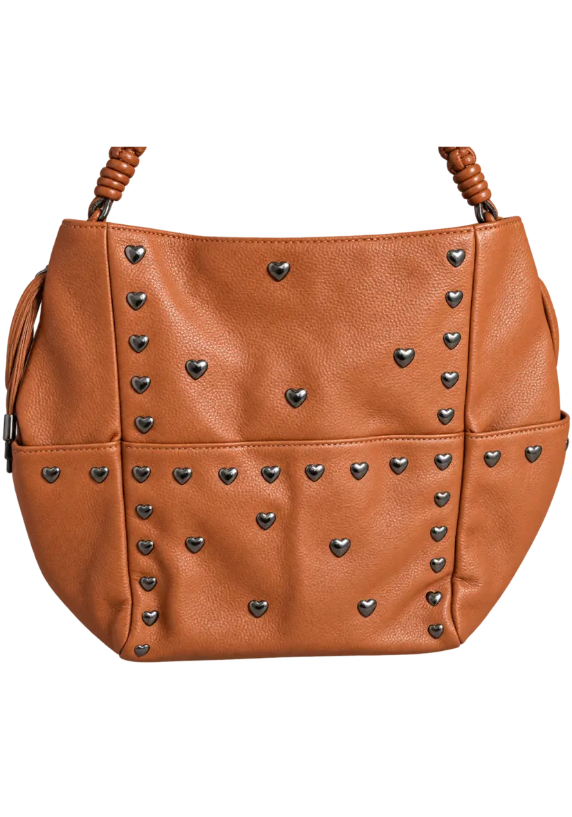 Braided Leather Bag Miss Goodlife - Braun