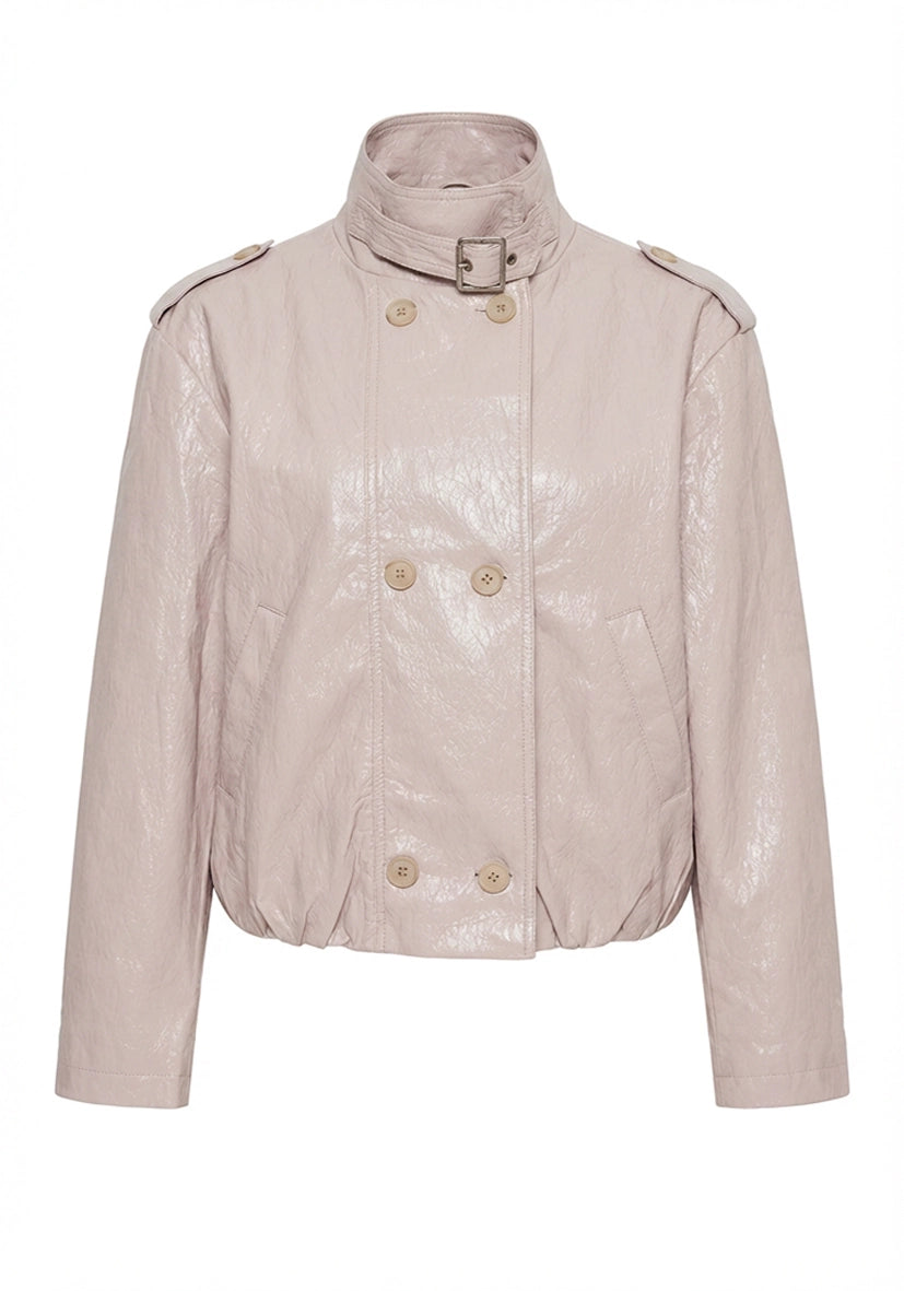 Cropped Leatherjacket - rosé