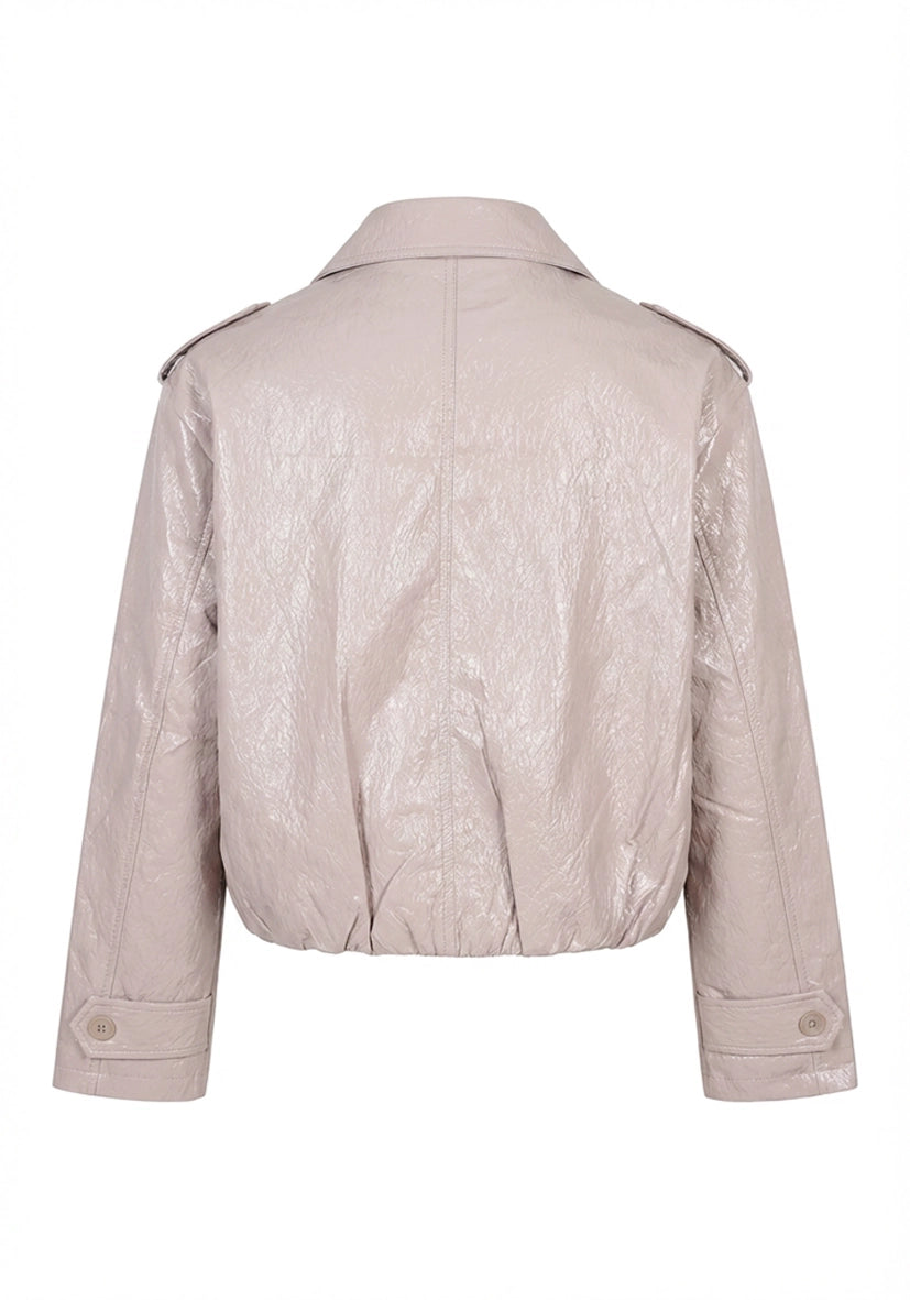 Cropped Leatherjacket - rosé