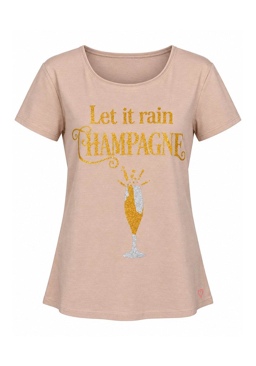 T-Shirt Let it rain Champagne - Sand/Gold