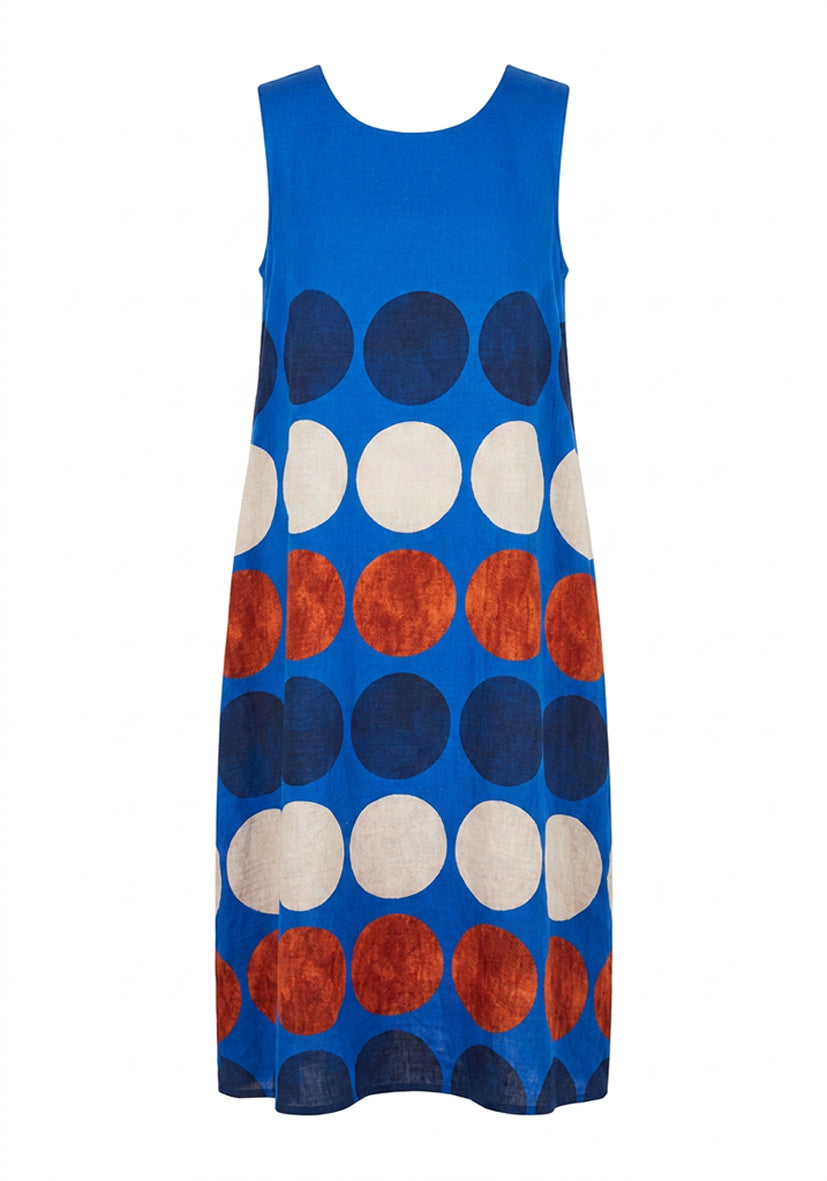 Maxidress Big Dots - navy