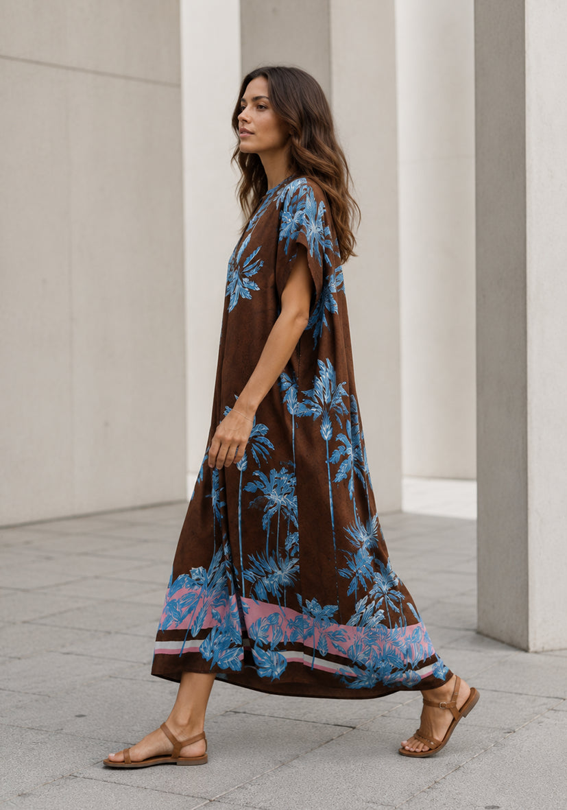 Maxidress blue Palm