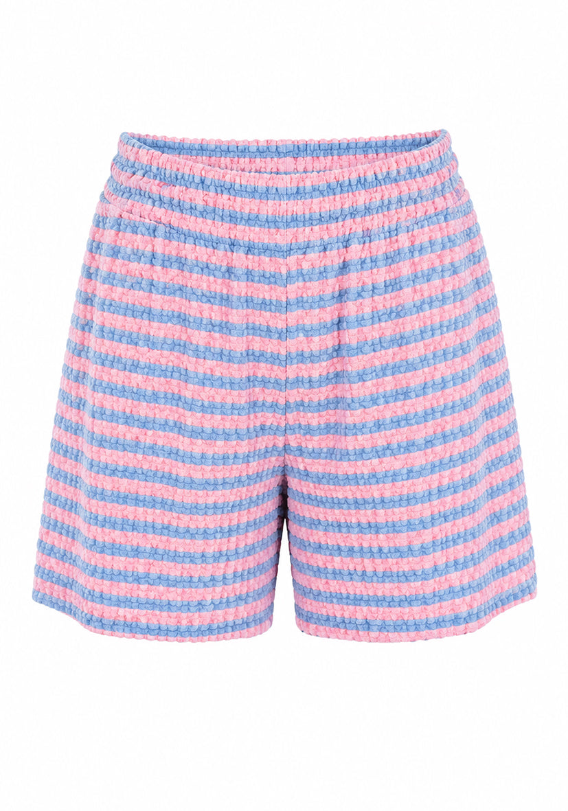 Shorts summer stripes - flashrose/ lightblue