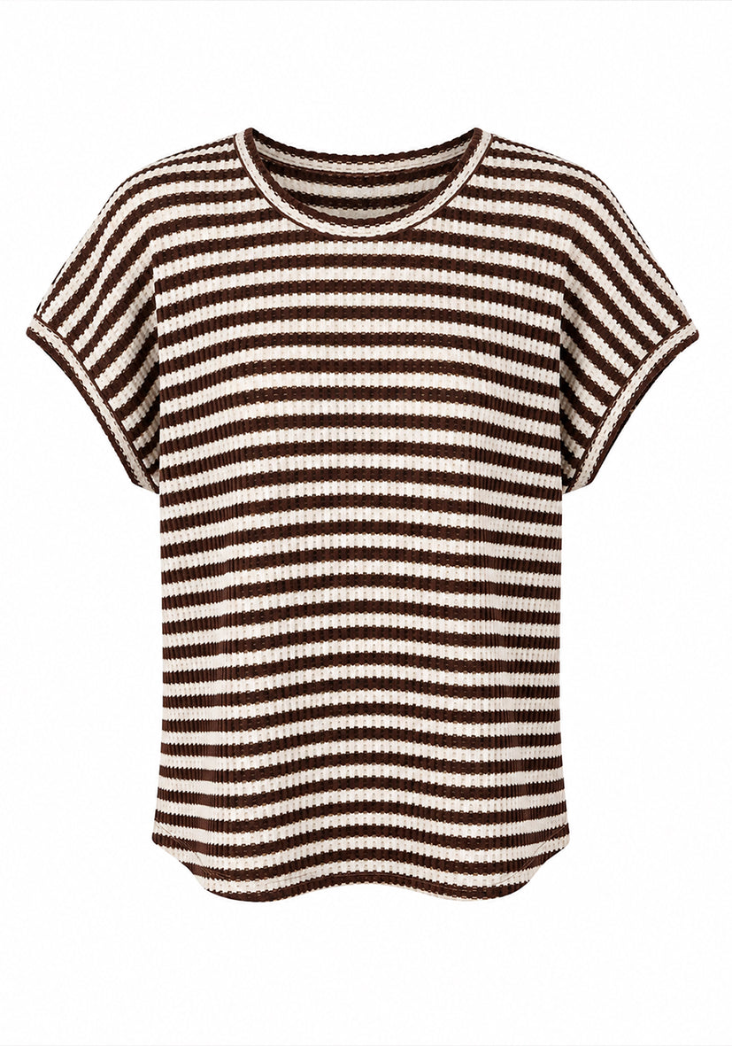 T-Shirt summer stripes - brown
