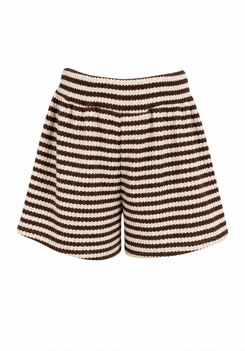 Shorts summer stripes - brown