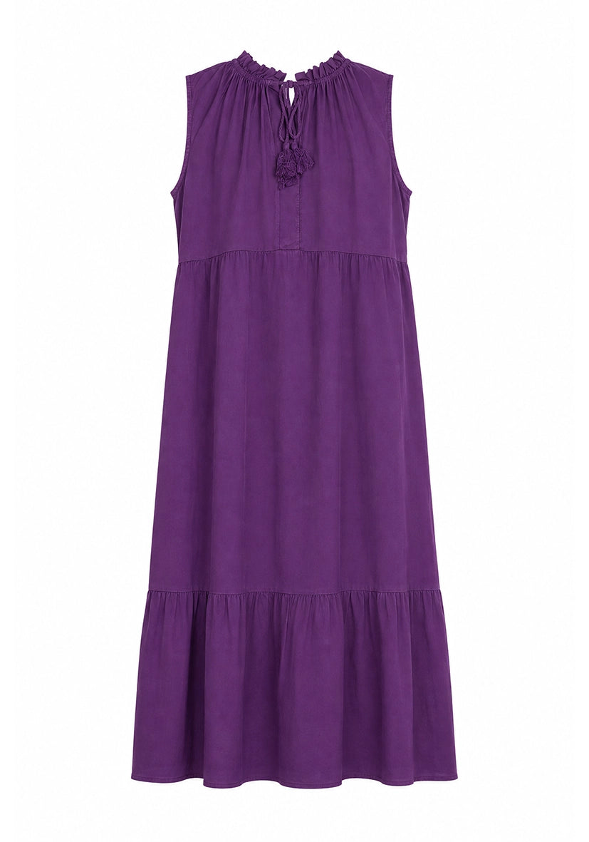 Maxi Dress PomPom - lila