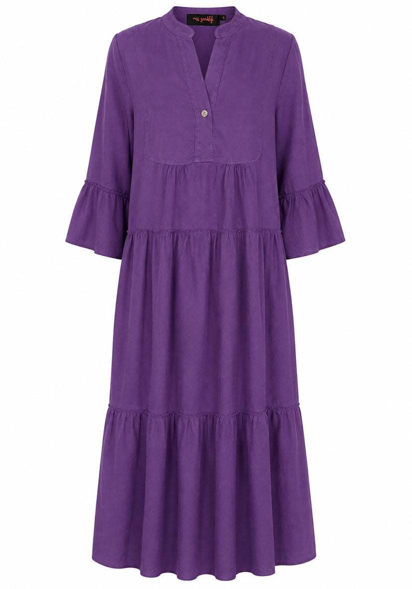 Maxi Dress Trumpet Arms - lila