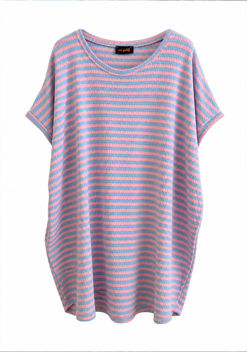 Longshirt summer stripes - flashrose