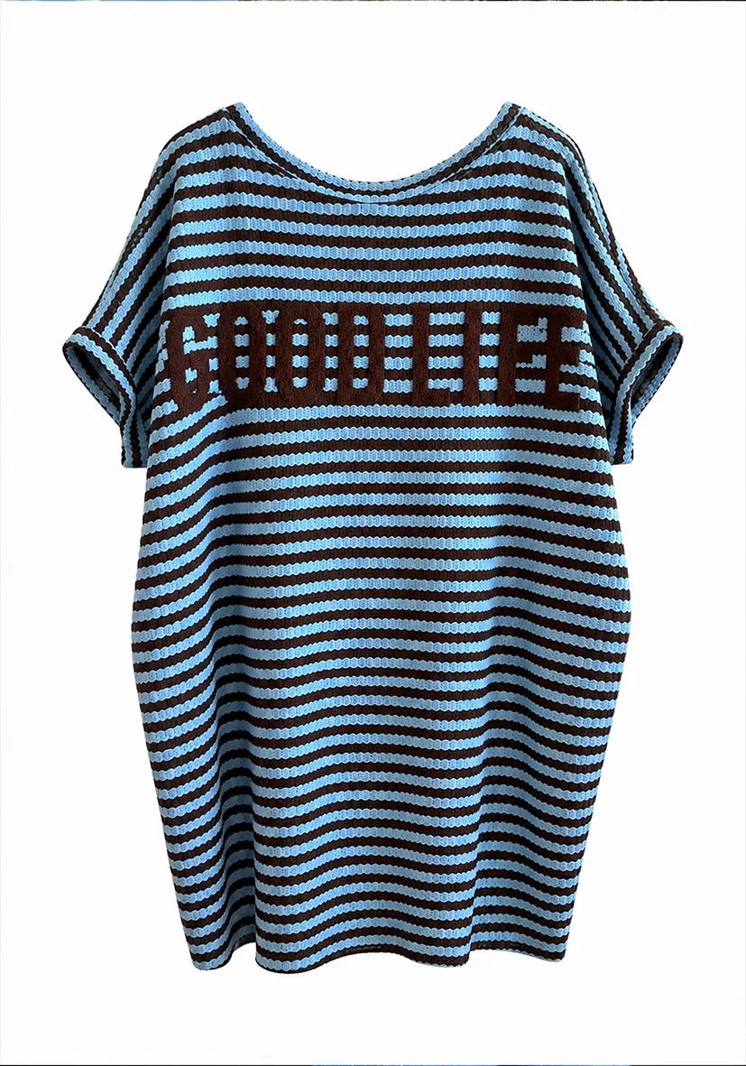 Longshirt summer stripes - blue