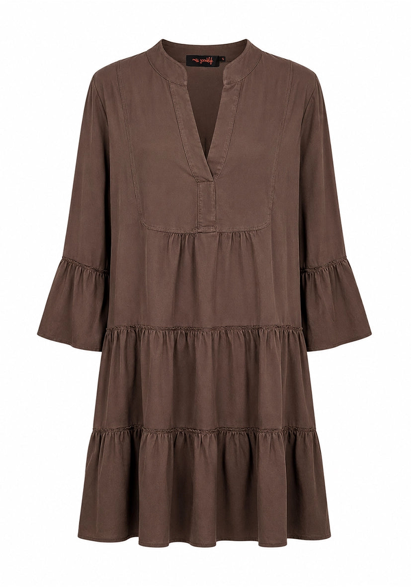 Short Dress Trumpet Arms - braun