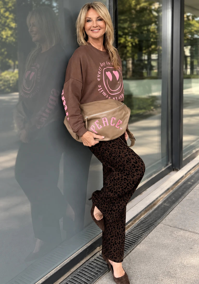 Barrel Jeans Velvet Leo - braun