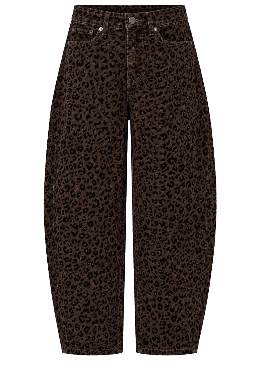 Barrel Jeans Velvet Leo - braun