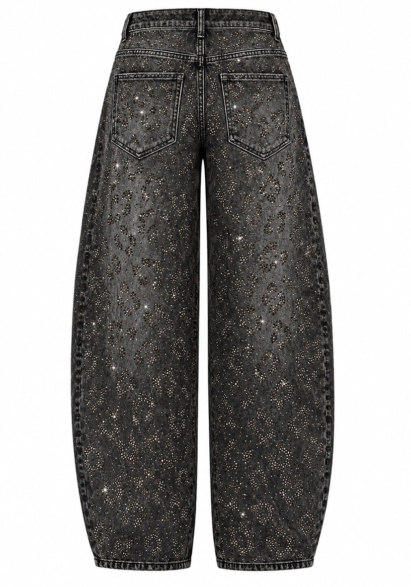Barrel Jeans Leo Sparkle - schwarz