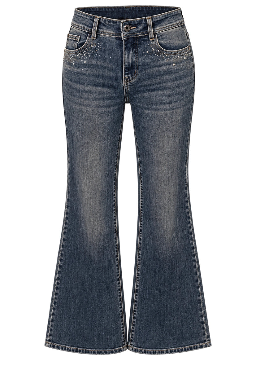 Flared Jeans Sparkle - grau