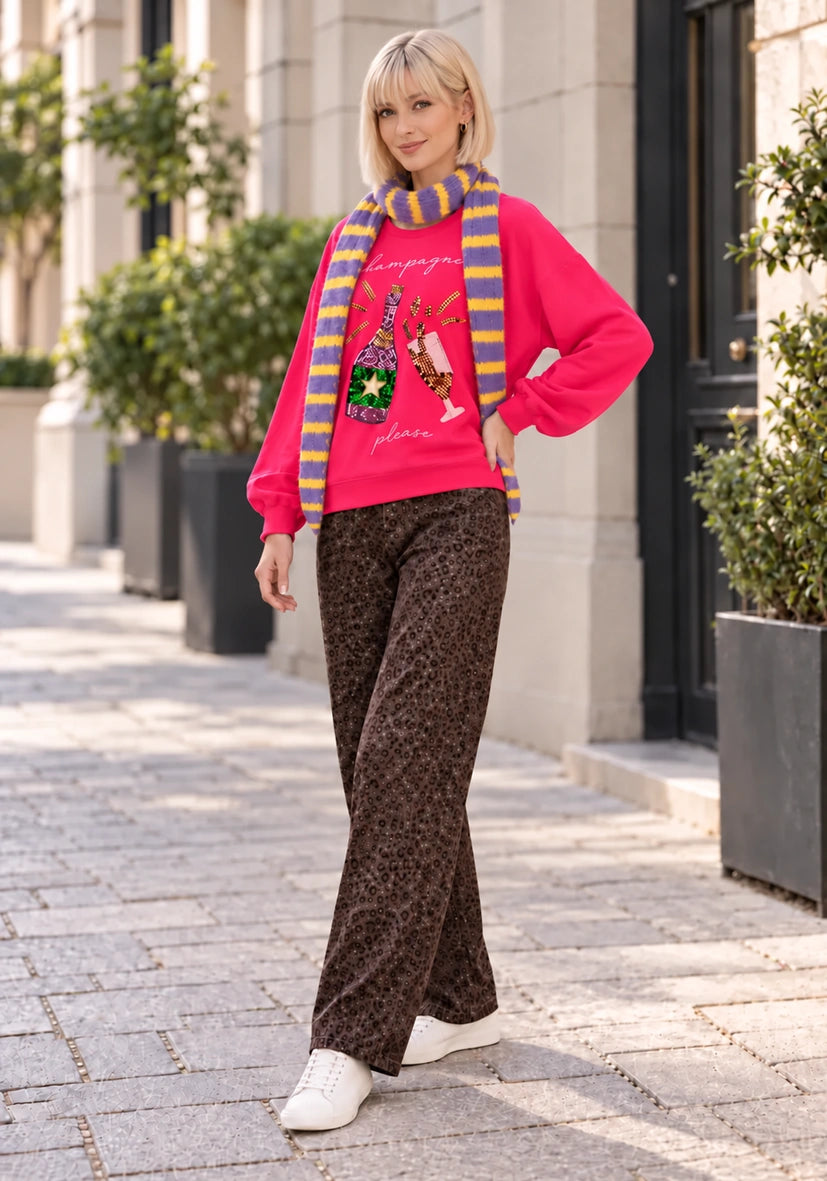 Small scarf stripes - Lila/Neonorange