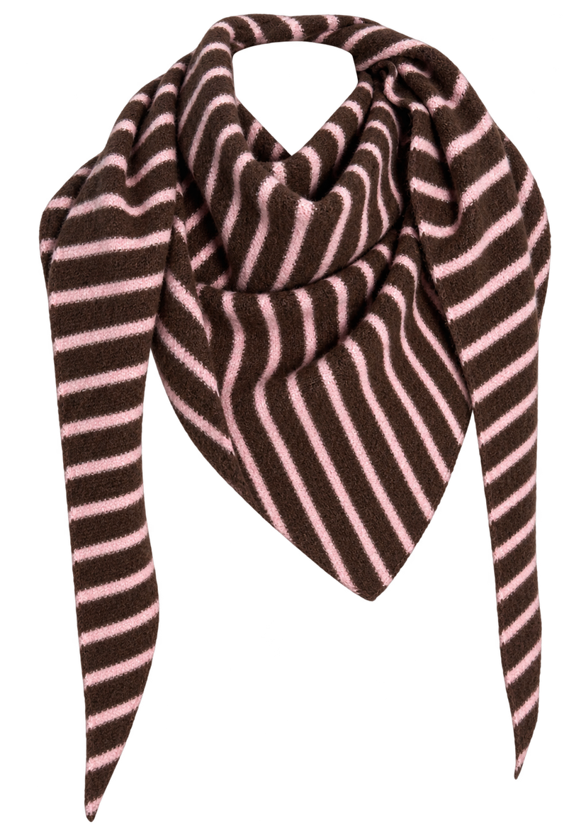 Trianglescarf stripes - Braun/Flashrose