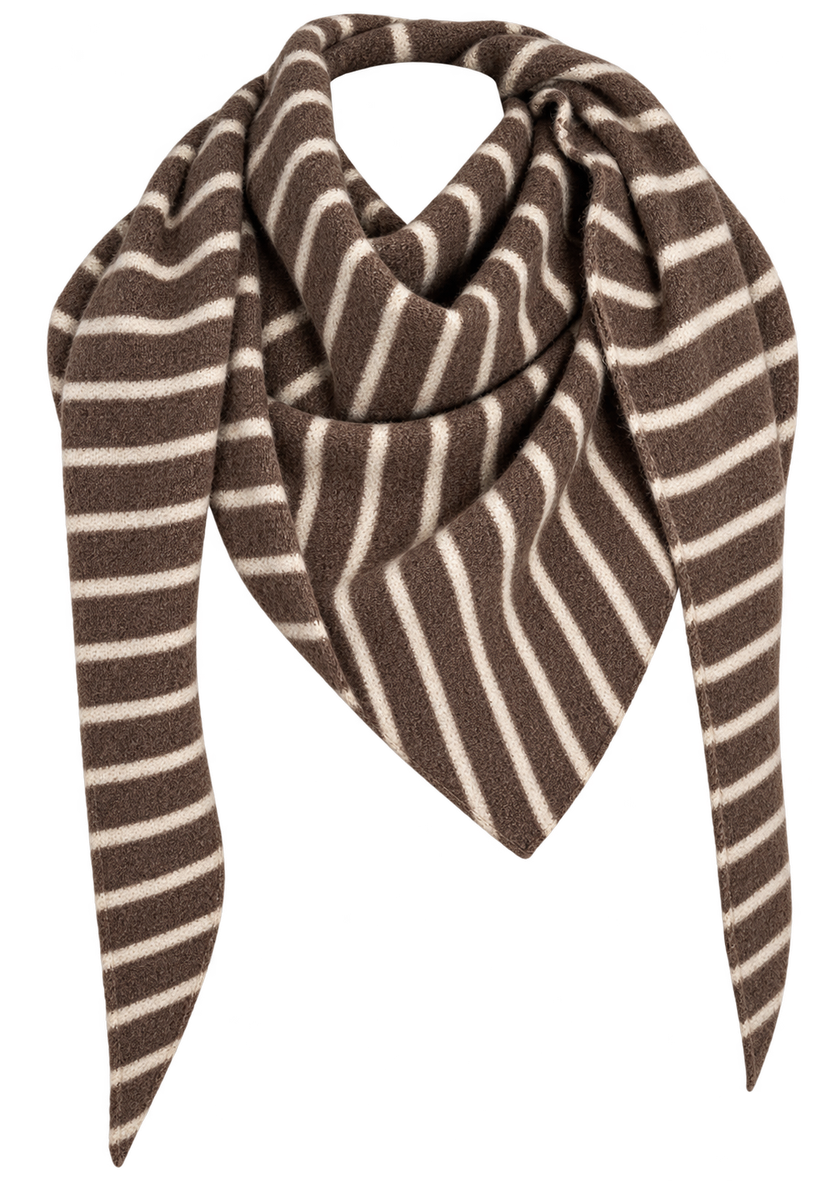 Trianglescarf stripes - Braun/Weiß
