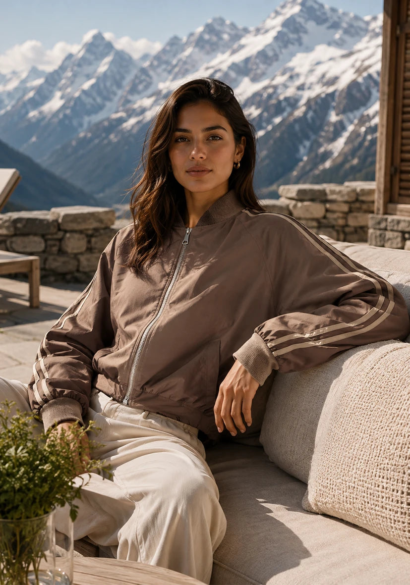 Bomberjacket Stripes - taupe