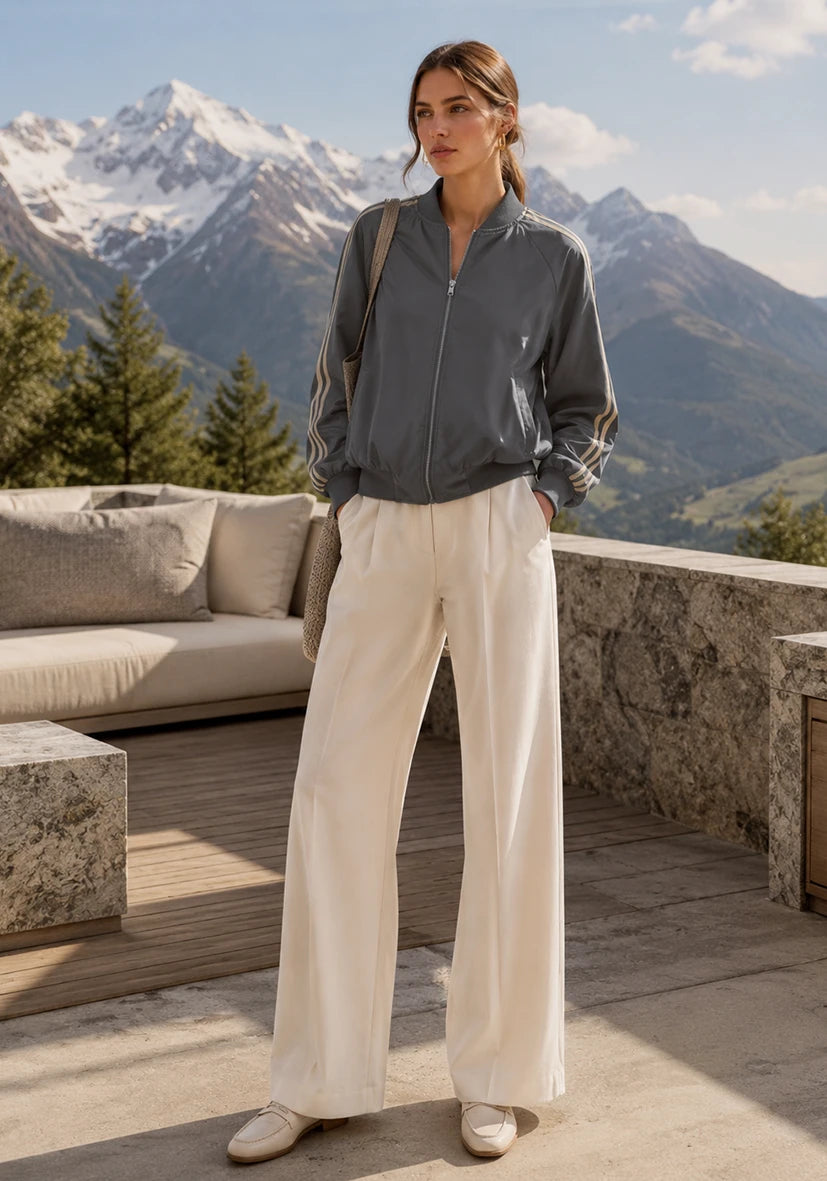 Bomberjacket Stripes - grau