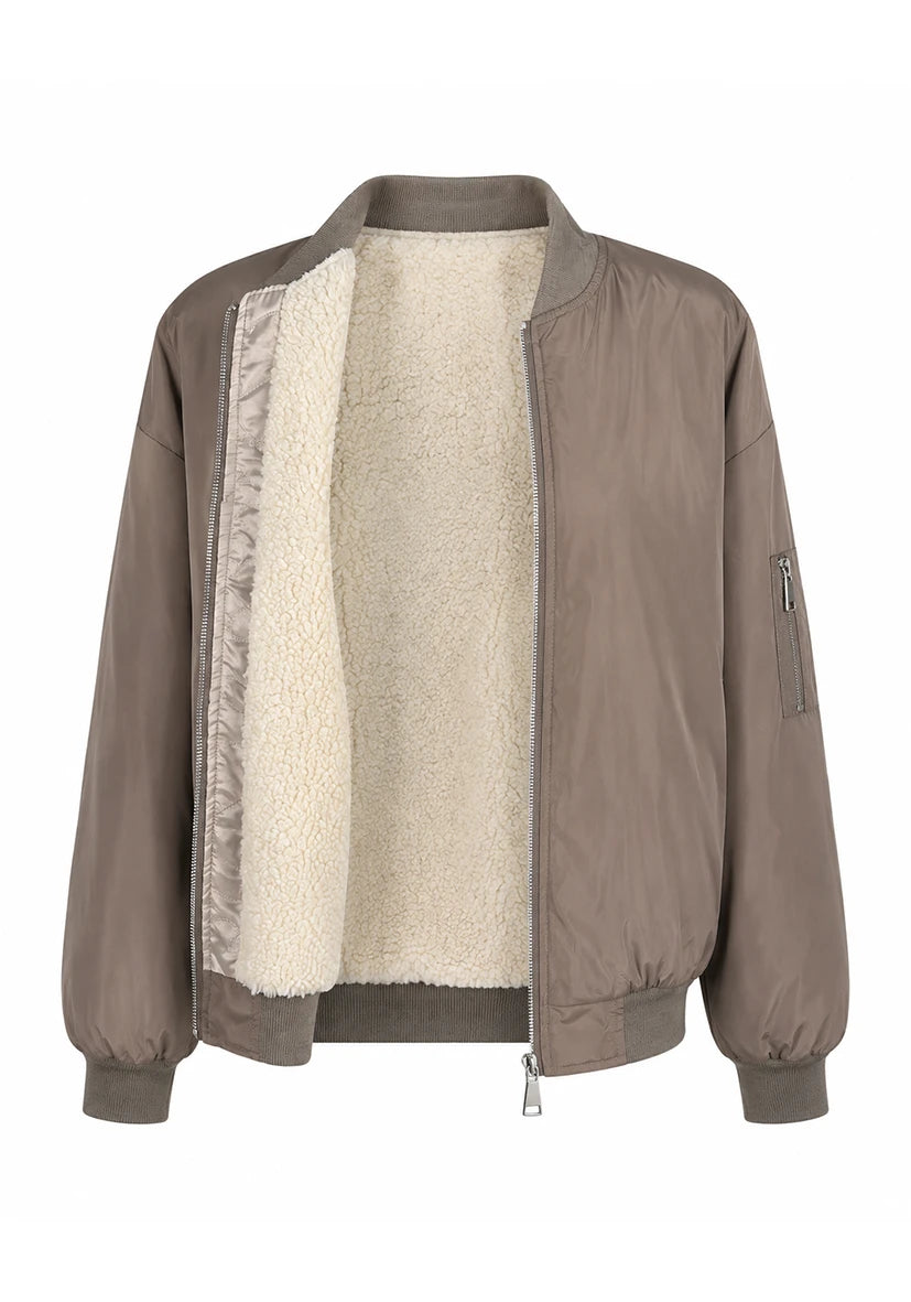 Blouson aviateur uni - Prune