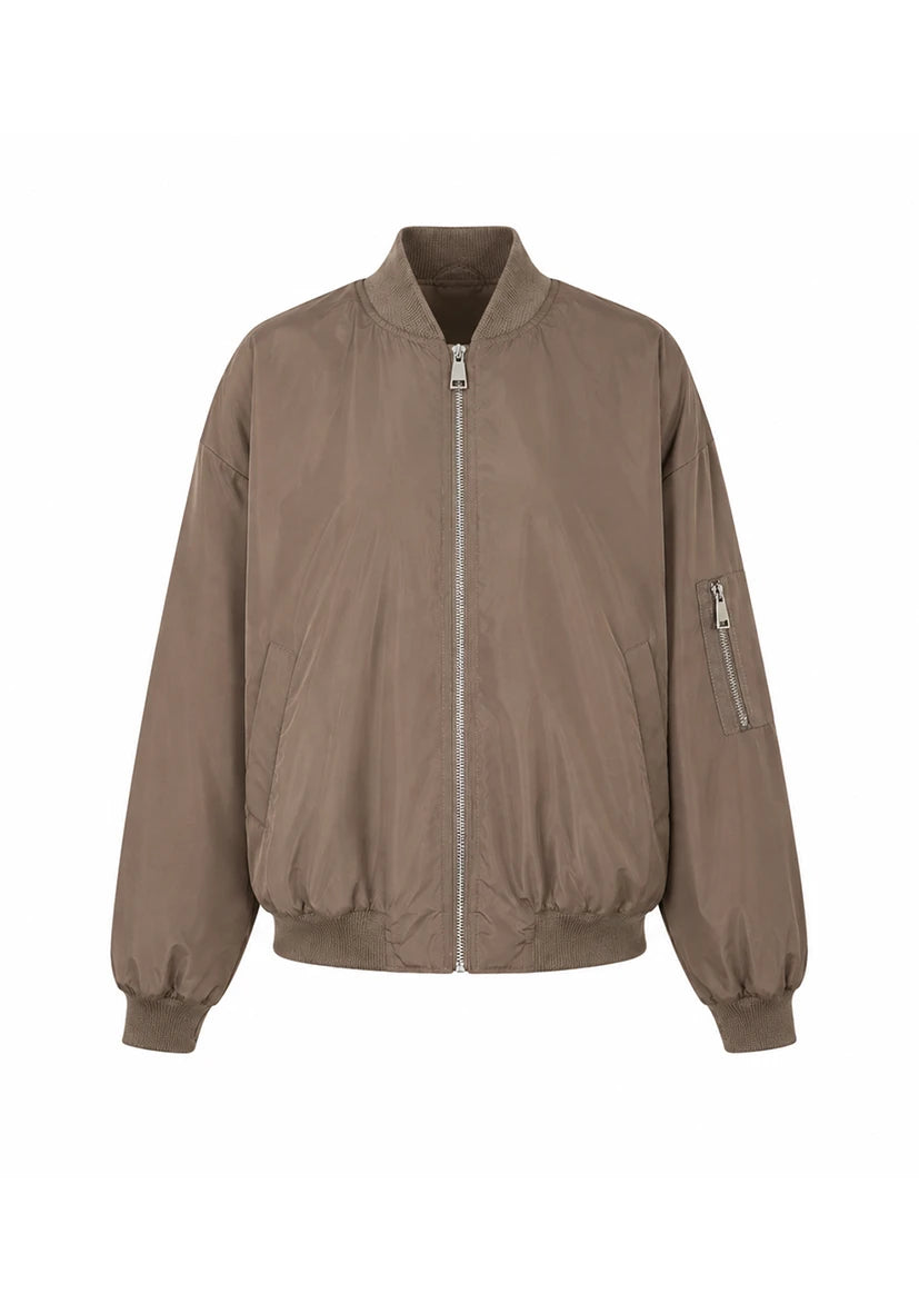 Blouson aviateur uni - Prune