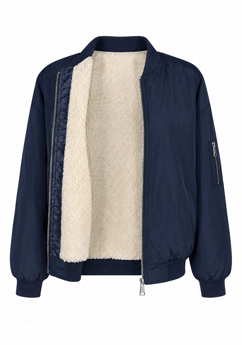 Cazadora bomber lisa - ciruela