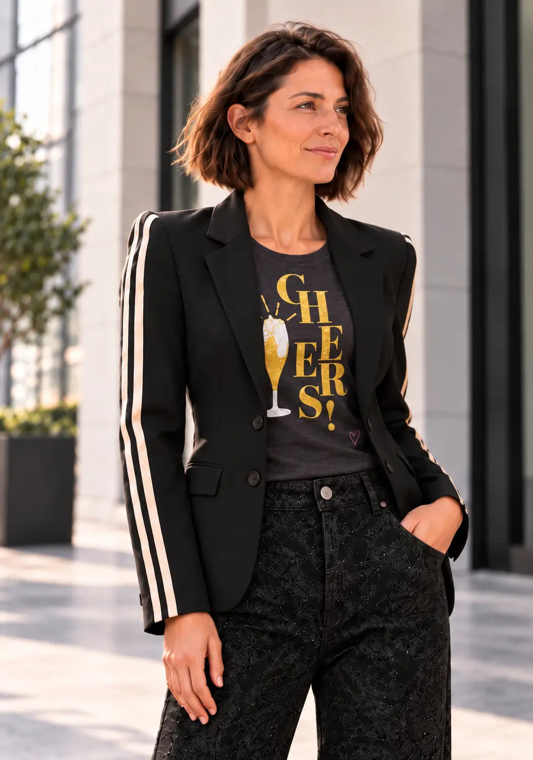 Blazer Stripes - schwarz