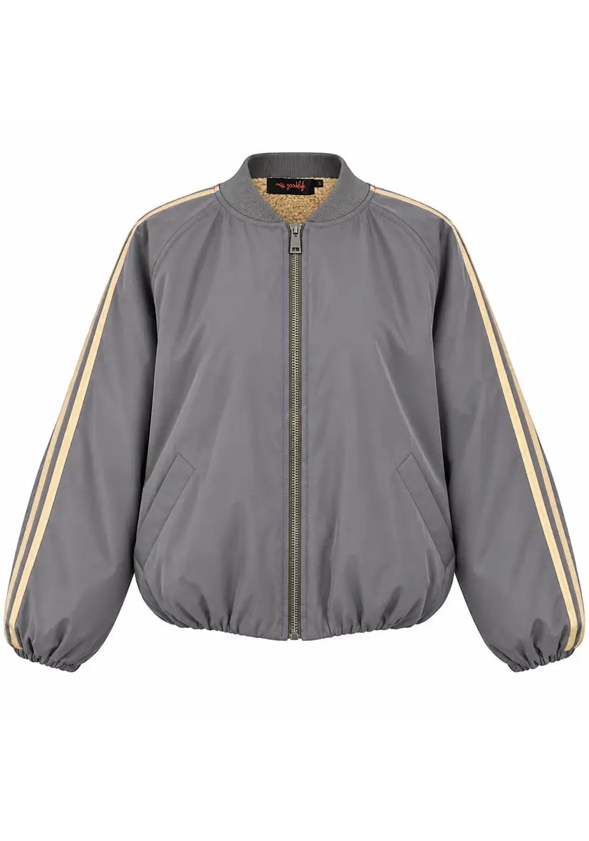 Bomberjacke Teddy Fleece - grau