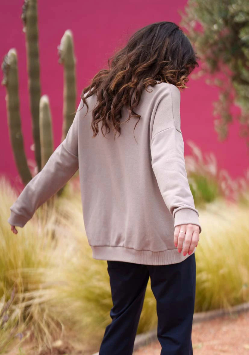 V-Neck L(I)EBE Pocket - sand