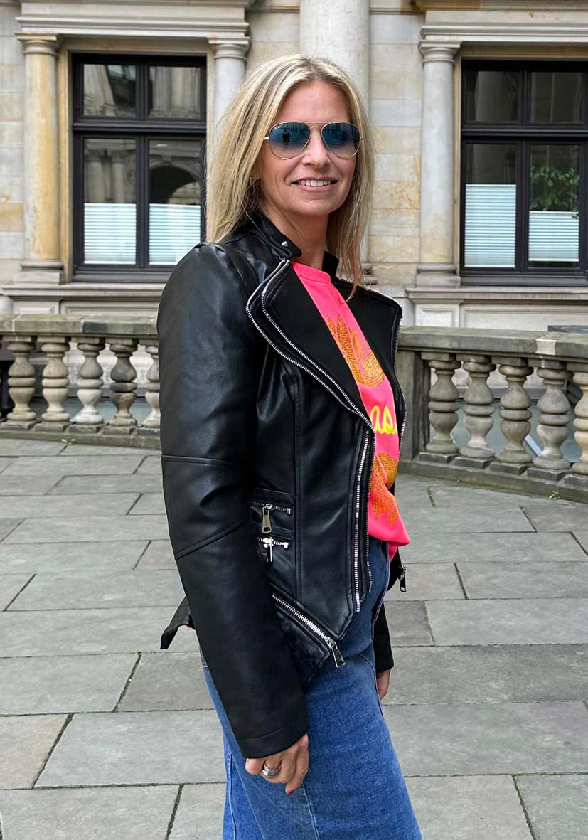 Veganer Lederblazer - black