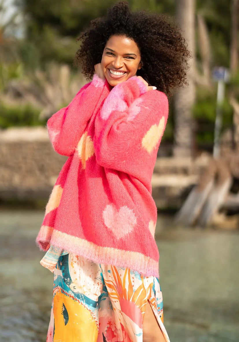 Pullover Hearts allover - pink