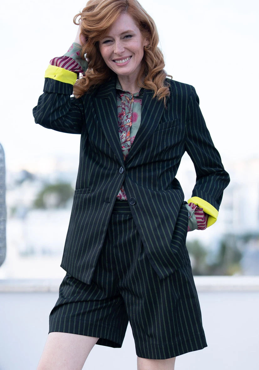 Blazer Neon Pinstripes - neonyellow