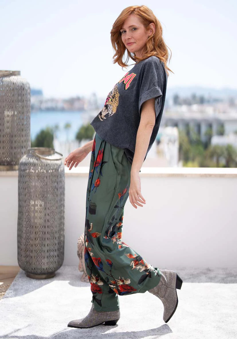 Pants Roses - green