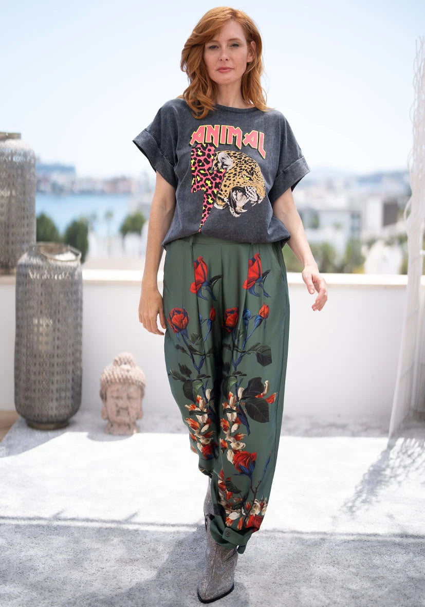 Pants Roses - green