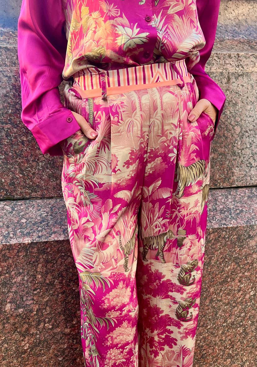 Blouse Tiger in the jungle - berry