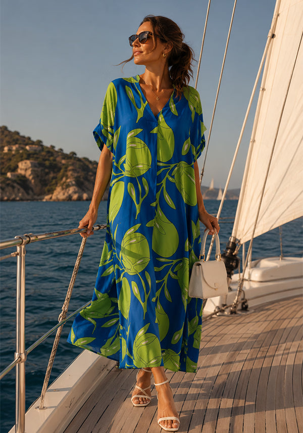 Maxidress Green Flower