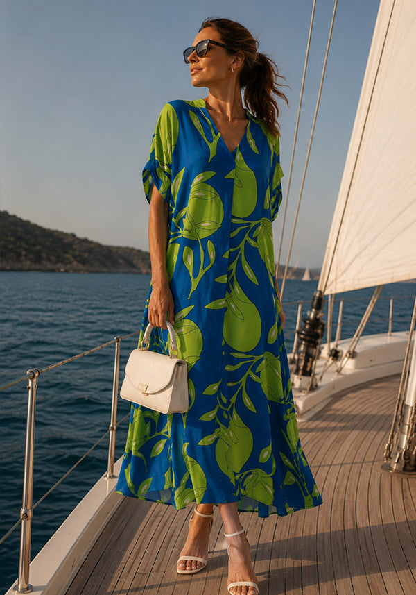 Maxidress Green Flower
