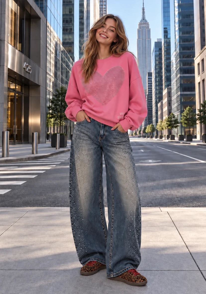 Jeans destroyed brown Sparkle