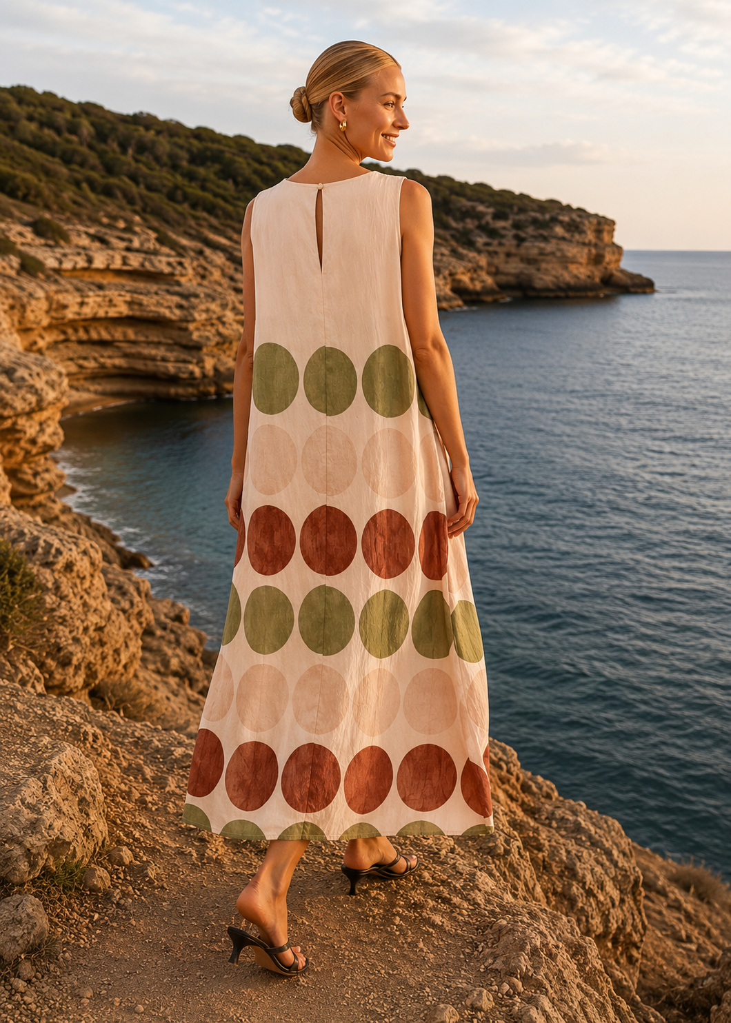 Maxidress Big Dots - offwhite
