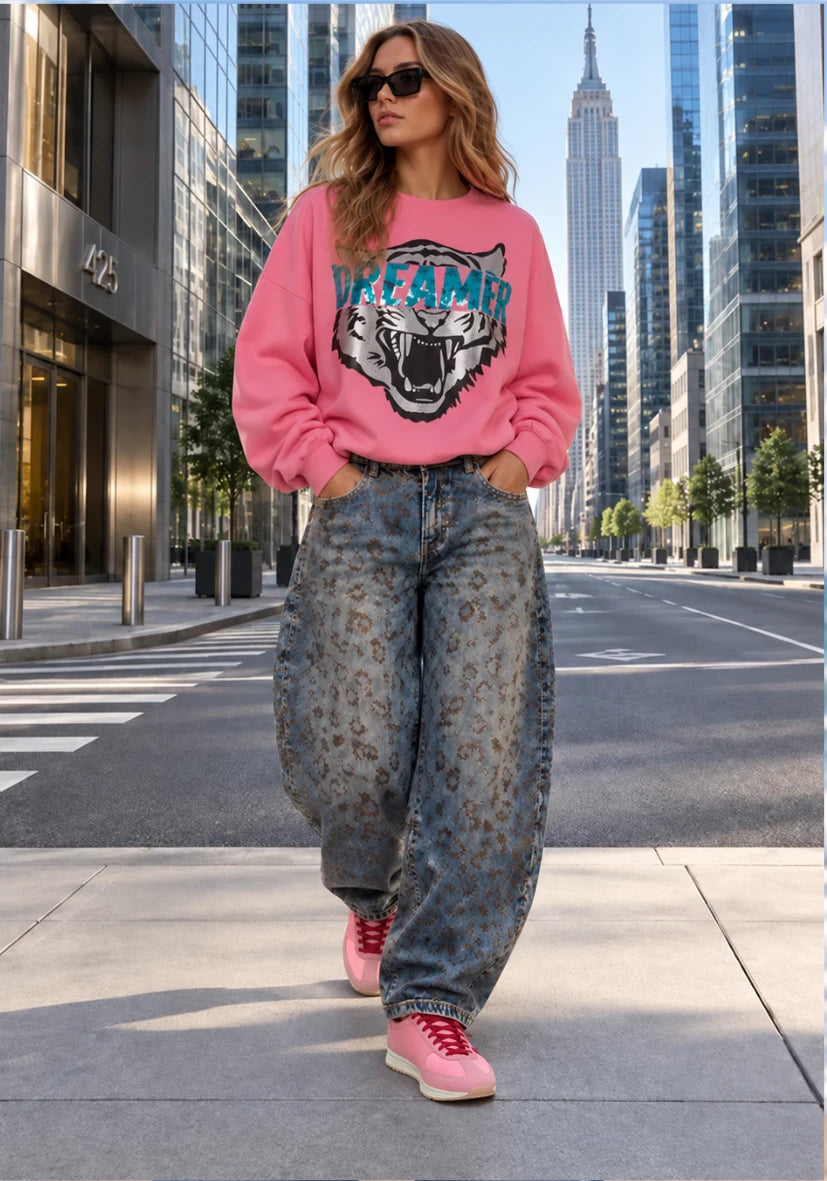 Barrel Jeans Leo Sparkle - braun