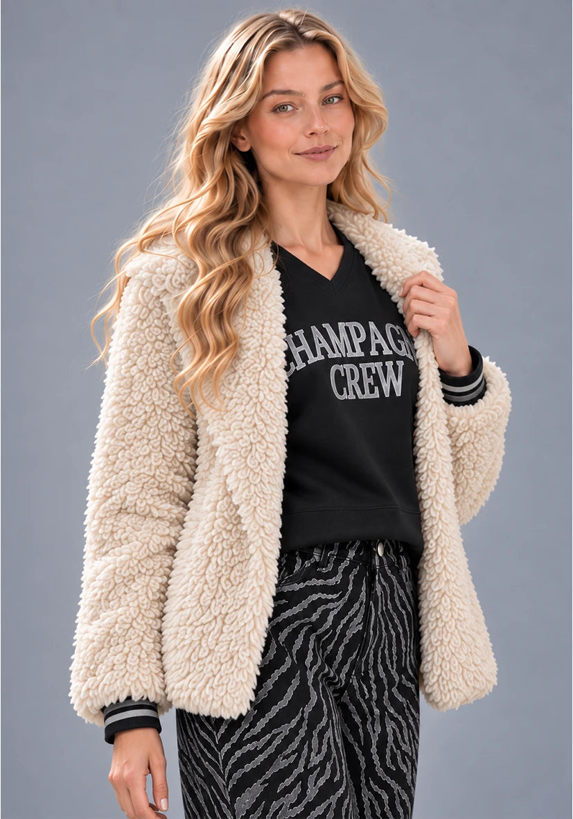 Manteau court Smile & Glow - gris