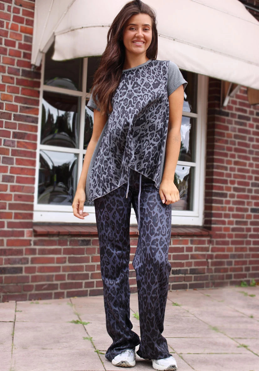 Wide Leg Pants Leo - anthracite