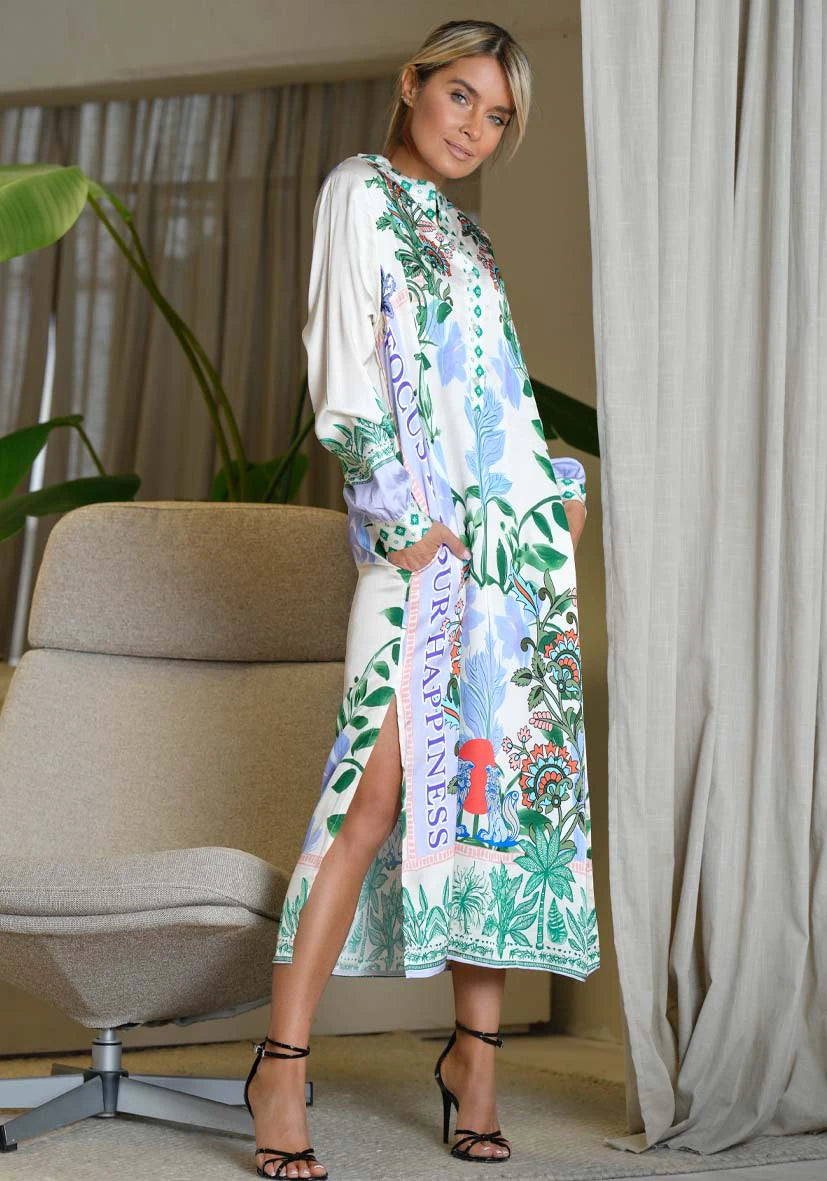Midi Dress Green Garden