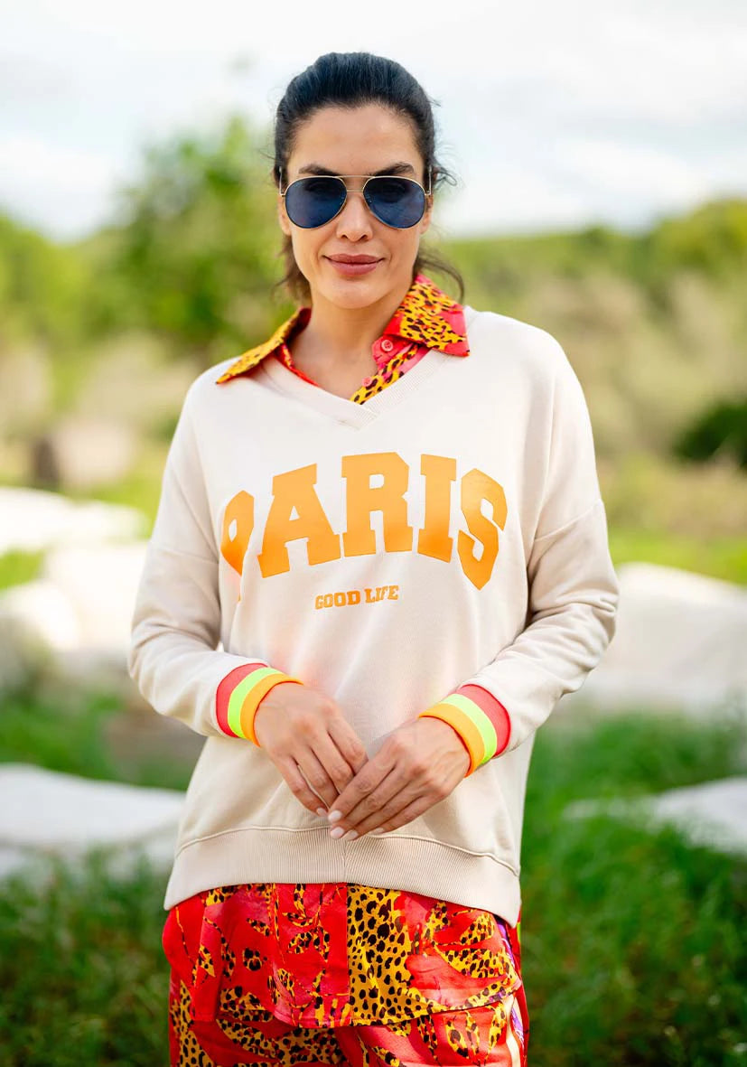 V-Neck Paris Goodlife - creme