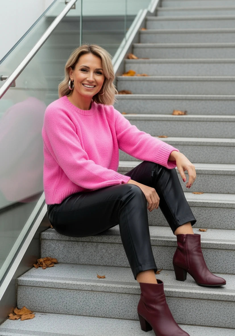 Pullover Roundneck Wide Arms - neonpink