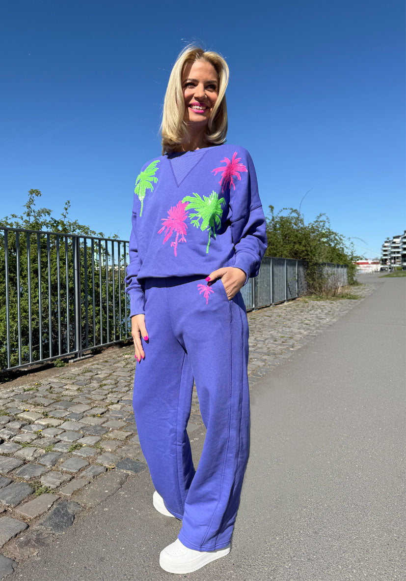 Joggerpants Palmtree Paillette - lilac