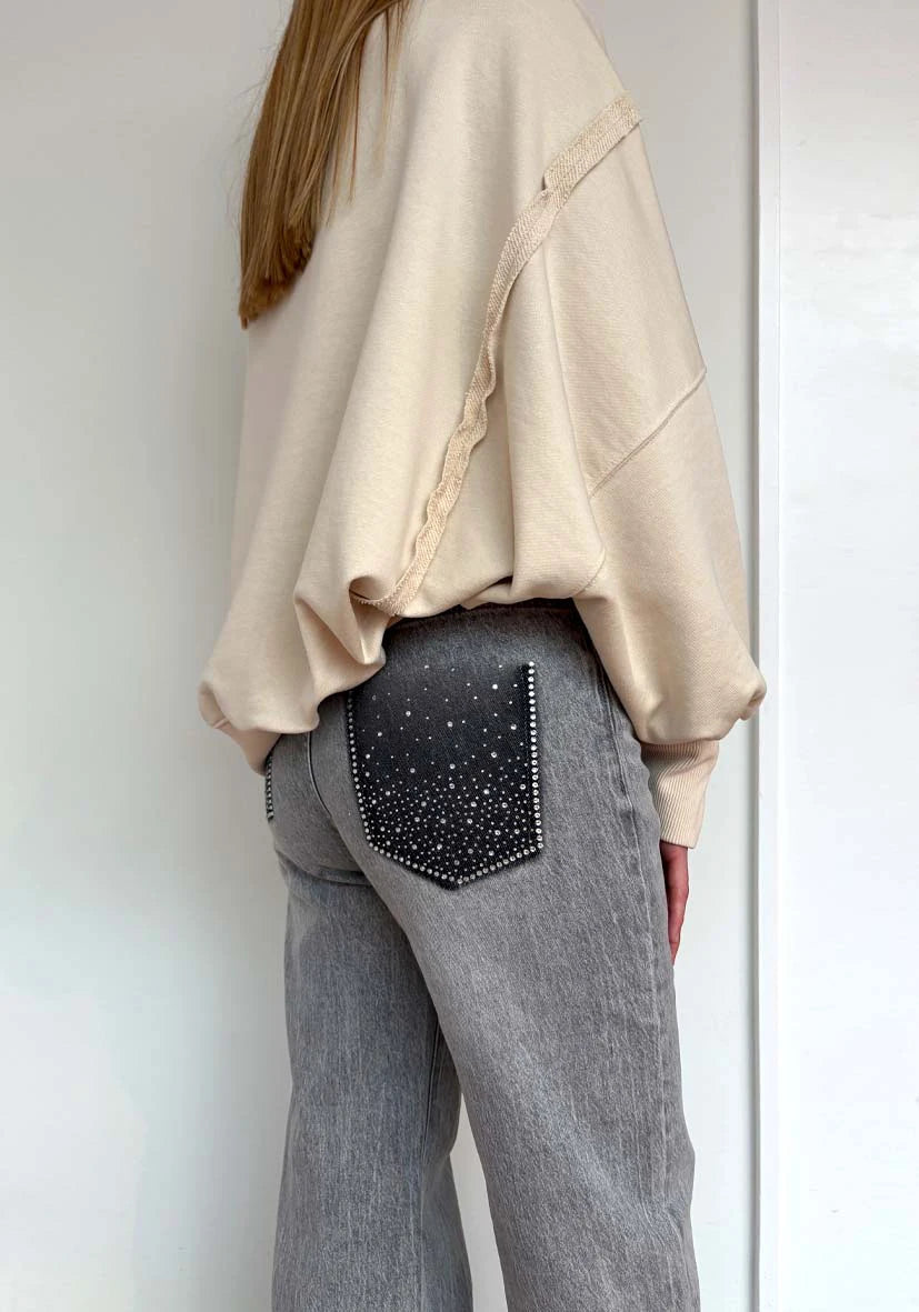 Straight Jeans Strass