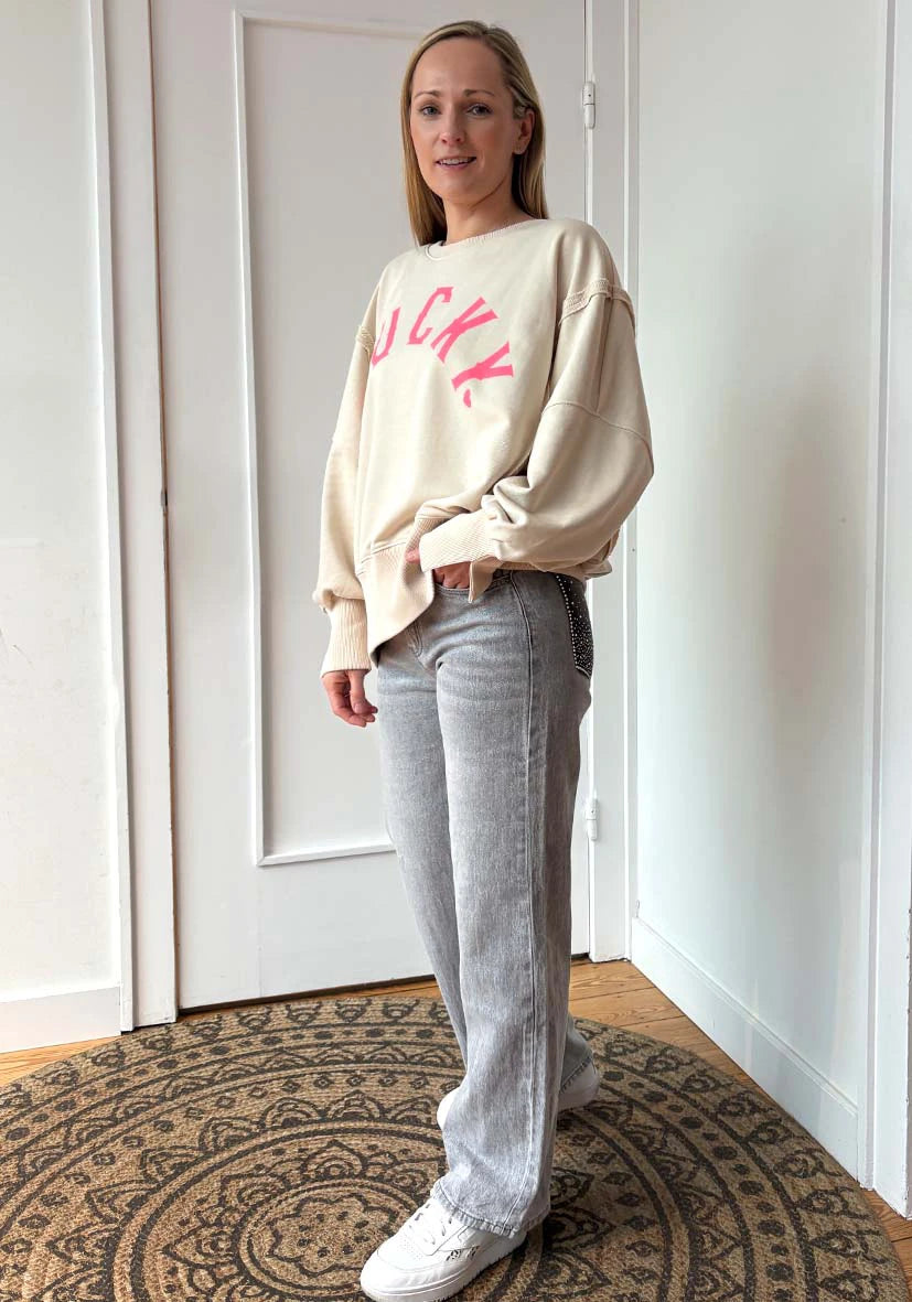 Straight Jeans Strass