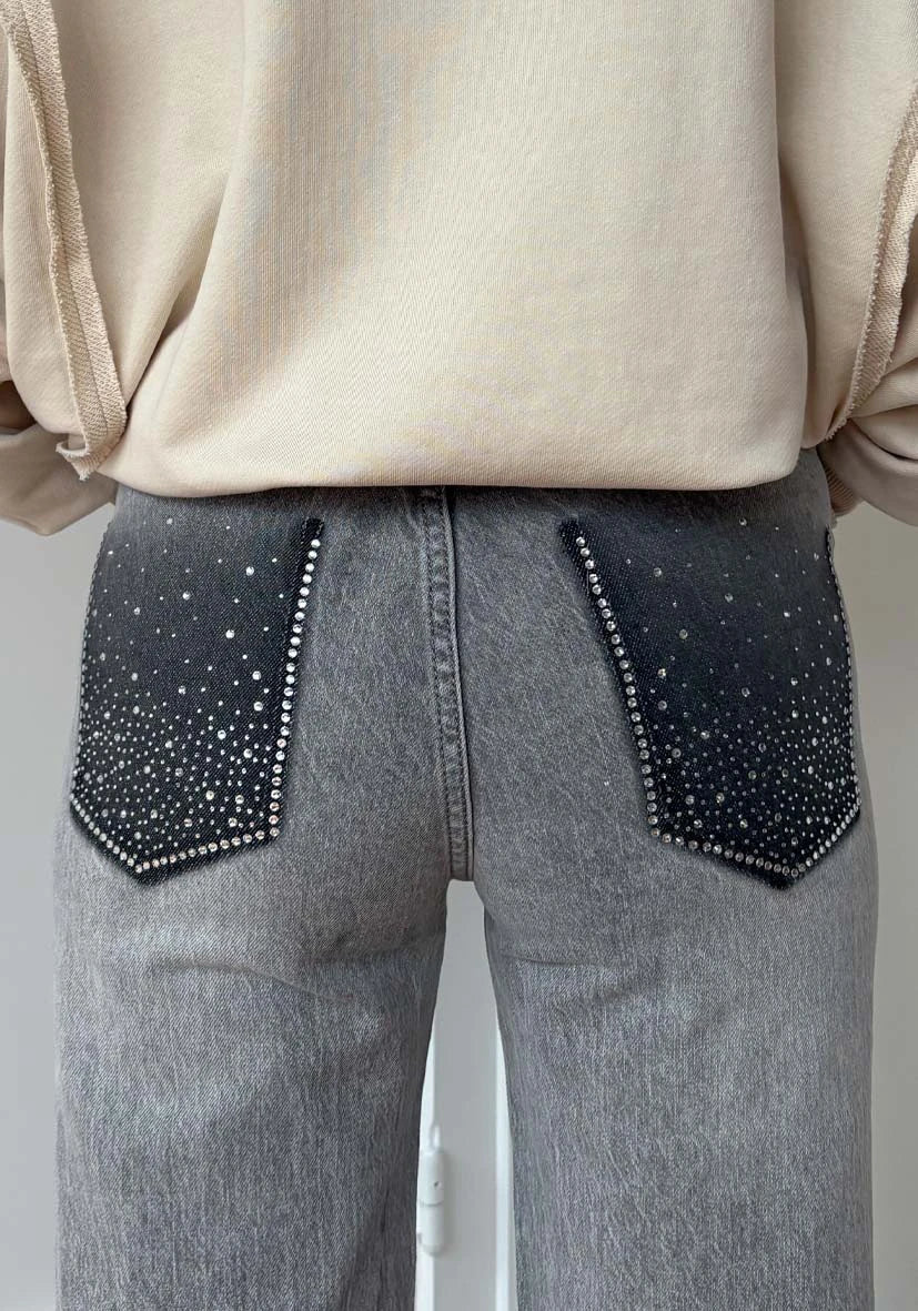 Straight Jeans Strass